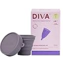 DivaCup - Menstrual Cup - Feminine Hygiene - Leak-Free - BPA Free - Model 1 with Shaker Cup