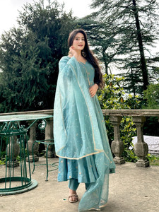 Divastri Embroidered Anarkali Kurta Bottom Dupatta