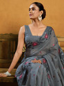 Divastri Floral Print Bollywood Pure Cotton Saree