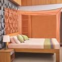 Divayanshi Mosquito Net Peach Polycotton 6.5x6.5 Insect Protection Net