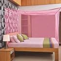 Divayanshi Mosquito Net Pink Polycotton 7x7 Insect Protection Net