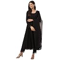 Divena Black Solid Anarkali Kurta Pant set