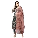 Divena Green Floral Printed Kurta Pant Set