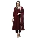 Divena Maroon Velvet hand work Kurta pant