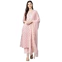 Divena Pink Cotton Straight Kurta Pant Set