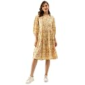 Divena Rayon Cream A-Line Floral Printed Midi