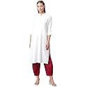 Divena White Cotton Straight Kurta