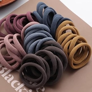 diversa elastic dark colors hair rubber bands ponytail ties strechable scrunchie hair ties for thick hair hair bands for women and girls pack of 30 pcs