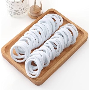 diversa elastic hair rubber band polytail hair ties for women and girls white pack of 30 pcs