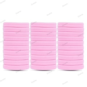 diversa hair ties ponytail holders for thick thin hair elastic hair ties for women girls no cease nylon soft seamless hair bands no damage pink pack of 30 ps