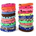 DIVERSA Multiprinted Hair Elastic Cotton Stretchable Rubber Bands Polytail Hair ties For Women and Girls (Multicolor, Pack of 24 Pcs) - Multi-printed