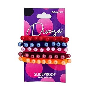 diversa pearl hair rubber bands  cotton designer hair ties for girls  fancy polnytail holders for women  elastic occassional hair bands for women and girls dark multicolors pack of 10 pcs