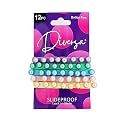 DIVERSA Pearl Hair Rubber Bands | Cotton Designer Hair Ties For Girls | Fancy Polnytail Holders For Women | Elastic Occassional Hair Bands For Women and Girls (Light Multicolors, Pack of 10 Pcs)
