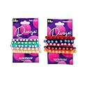 DIVERSA Pearl Hair Rubber Bands | Cotton Designer Hair Ties | Fancy Polnytail Holders For Women | Elastic Occassional Hair Bands For Women and Girls (Light &amp; Dark Multicolors, Pack of 20 Pcs) - Combo Pack