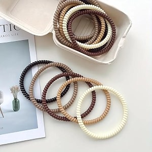 diversa rubber band hair rope telephone wire hair multicolored elastic hair bands spiral shape braid hair ties multicolor pack of 10 pcs