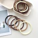DIVERSA Rubber Band Hair Rope Telephone Wire Hair Multicolored Elastic Hair Bands Spiral Shape Braid Hair Ties (Multicolor, Pack of 10 Pcs)