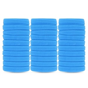 diversa seamless thick cotton hair rubber bands durable elastic ties ponytail holders hair accessories for women amp girls - blue pack of 100 pcs