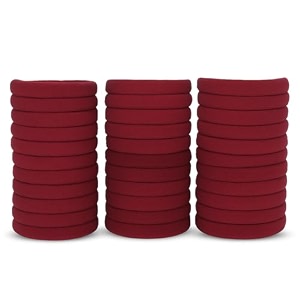 diversa seamless thick cotton hair rubber bands durable elastic ties ponytail holders hair accessories for women amp girls wine red pk of 30