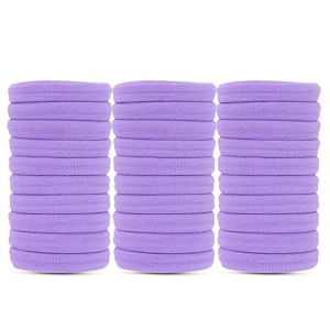 diversa seamless thick cotton hair rubber bands durable elastic cotton ties strechable ponytail holders hair accessories for women amp girls purple pack of 30 ps