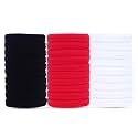 Diversa Seamless Thick Cotton Hair Rubber Bands, Durable Elastic Ties, Ponytail Holders, Hair Accessories for Women &amp; Girls - Red/White/Black (Pack of 100 Pcs)