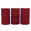 Diversa Seamless Thick Cotton Hair Rubber Bands, Durable Elastic Ties, Ponytail Holders, Hair Accessories for Women &amp; Girls… (Wine Red, PK OF 30)