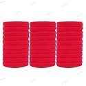 Diversa Seamless Thick Cotton Hair Rubber Bands, Durable Elastic Ties, Ponytail Holders, Hair Accessories for Women &amp; Girls - Red (Pack of 60 Pcs)