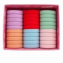 Diversa Seamless Thick Cotton Hair Rubber Bands, Durable Elastic Ties, Ponytail Holders, Hair Accessories for Women &amp; Girls… (Ice colour, 30 pcs)