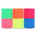 Diversa Seamless Thick Cotton Hair Rubber Bands Durable Elastic Ties Ponytail Holders Hair Accessories for Women &amp; Girls - Neon Colors (Pack of 60 Pcs)