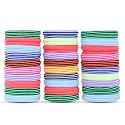 Diversa Seamless Thick Cotton Stripted Hair Rubber Bands, Durable Elastic Ties, Ponytail Holders, Hair Accessories for Women and Girls - Printed (Pack of 30 Pcs)