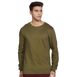 diverse men39s cotton amp polyester crew neck sweatshirt dcmssf12rc17l384275fxxl_olive_2xl