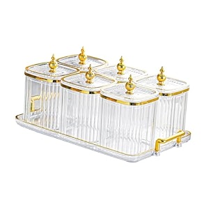 divided nut jars set with tray snack candy jars for wedding dining room home transparent