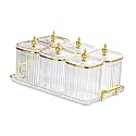 Divided Nut Jars Set with Tray Snack Candy Jars for Wedding Dining Room Home Transparent
