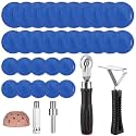 DIVINA VITAE 33Pcs Tire Patch Roller Kit, 30Pcs Tire Patches(32mm/42mm/55mm) with Tire Patch Roller Inner Liner Scraper Tire Buffing Wheel for Car Tire Grinding Polishing Accessories Kit