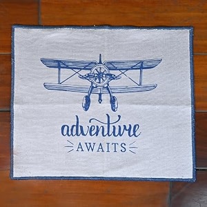 divine casa bathmats  door mats stone grey with blue standard
