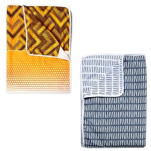 divine casa 120 gsm polyester single bed reversible lightweight ac blanket dohar for living room set of 2 dohar blue and orange tc - 120