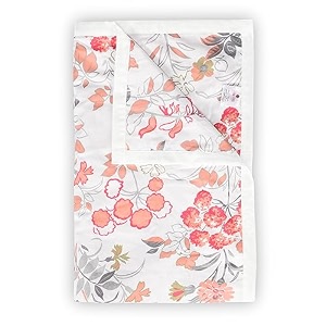 divine casa floret 100 cotton single dohar  120 gsm  soft amp lightweight throw blanket  cozy amp breathable bedding  all-season comfort  210 x 140 cm floral blush