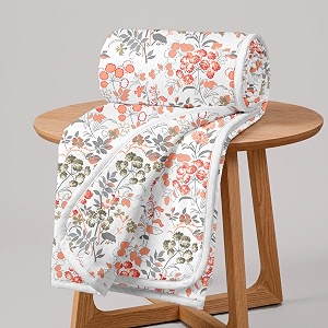 divine casa floret 100 cotton single dohar  120 gsm  soft amp lightweight throw blanket  cozy amp breathable bedding  all-season comfort  210 x 140 cm floral blush