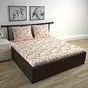 Divine Casa Poly Cotton Fitted Bedsheet for Double Bed - Elastic Corners, Wrinkle-Resistant &amp; Breathable, Soft &amp; Durable for a Snug Fit
