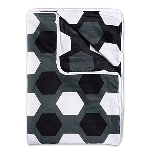divine casa 120 tc printed three-layer cotton cambric reversible ac dohar blanket for single bed  soft lightweight tawny olive amp trigonal design