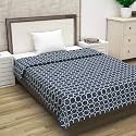 Divine Casa Single Comforter Microfiber 120 GSM | Soft Lightweight Floral Printed Comforter for Single Bed Blue | 210 x 140 cm (82 x 55 Inch)