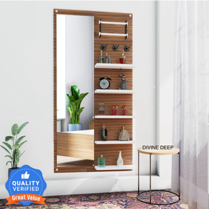 divine deep mirror dressing table bathroom mirror rectangle finish  engineered wood mdf