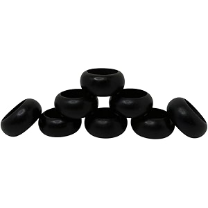 golden round mesh napkin rings dinner parties or every day use wood half round napkin ring set of 12 black