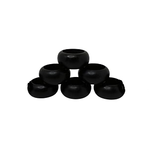golden round mesh napkin rings dinner parties or every day use wood half round napkin ring set of 6 black