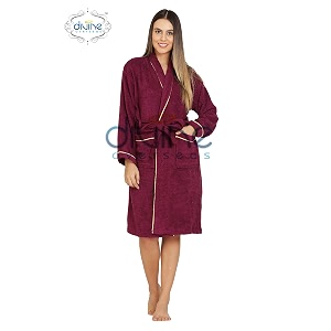 luxury bathrobes  pack of 1  unisex size for men amp women  perfect for gifting purpose  specially for hotel spa honeymoon amp salons - sm size wine