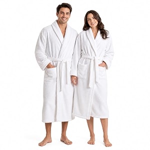 luxury bathrobes  pack of 1  unisex size for men amp women  perfect for gifting purpose  specially for hotel spa honeymoon amp salons - sm size white