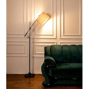 divine trends modern reading task floor lamp standing black polished with adjustable height and rotatable arm pack of 1