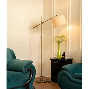 divine trends modern reading task led floor lamp standing antique brass finish with adjustable height and rotatable arm pack of 1