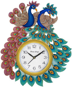 divinecrafts analog 40 cm x 335 cm wall clock multicolor with glass standard