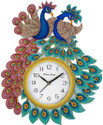 DivineCrafts Analog 40 cm X 33.5 cm Wall Clock (Multicolor, With Glass, Standard)