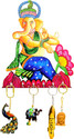 DivineCrafts Ganesha Wood Key Holder (6 Hooks)